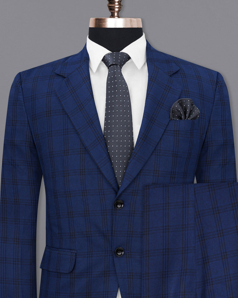 Dark Byzantium Blue Plaid Suit ST1715-SB-36, ST1715-SB-38, ST1715-SB-40, ST1715-SB-42, ST1715-SB-44, ST1715-SB-46, ST1715-SB-48, ST1715-SB-50, ST1715-SB-52, ST1715-SB-54, ST1715-SB-56, ST1715-SB-58, ST1715-SB-60