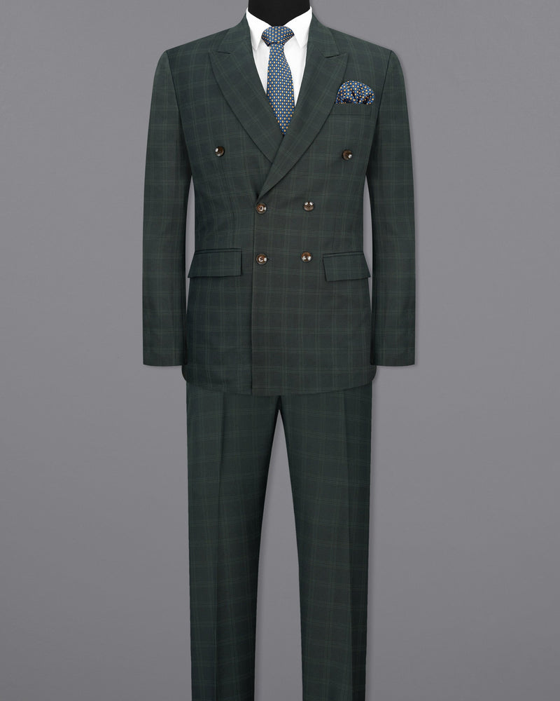 Iridium Green Windowpane DouSte Breasted Suit ST1717-DB-36,ST1717-DB-38,ST1717-DB-40,ST1717-DB-42,ST1717-DB-44,ST1717-DB-46,ST1717-DB-48,ST1717-DB-50,ST1717-DB-52,ST1717-DB-54,ST1717-DB-56,ST1717-DB-58,ST1717-DB-60