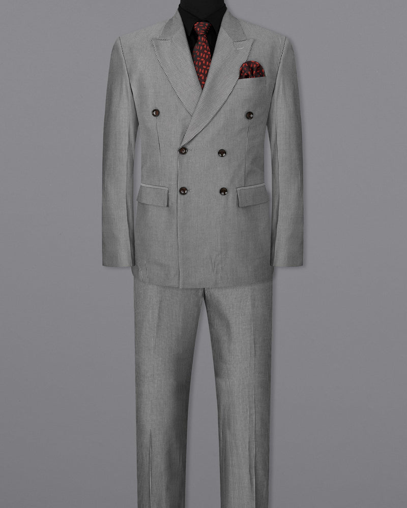 Gainsboro Gray Striped Double Breasted Suit ST1734-DB-36, ST1734-DB-38, ST1734-DB-40, ST1734-DB-42, ST1734-DB-44, ST1734-DB-46, ST1734-DB-48, ST1734-DB-50, ST1734-DB-52, ST1734-DB-54, ST1734-DB-56, ST1734-DB-58, ST1734-DB-60