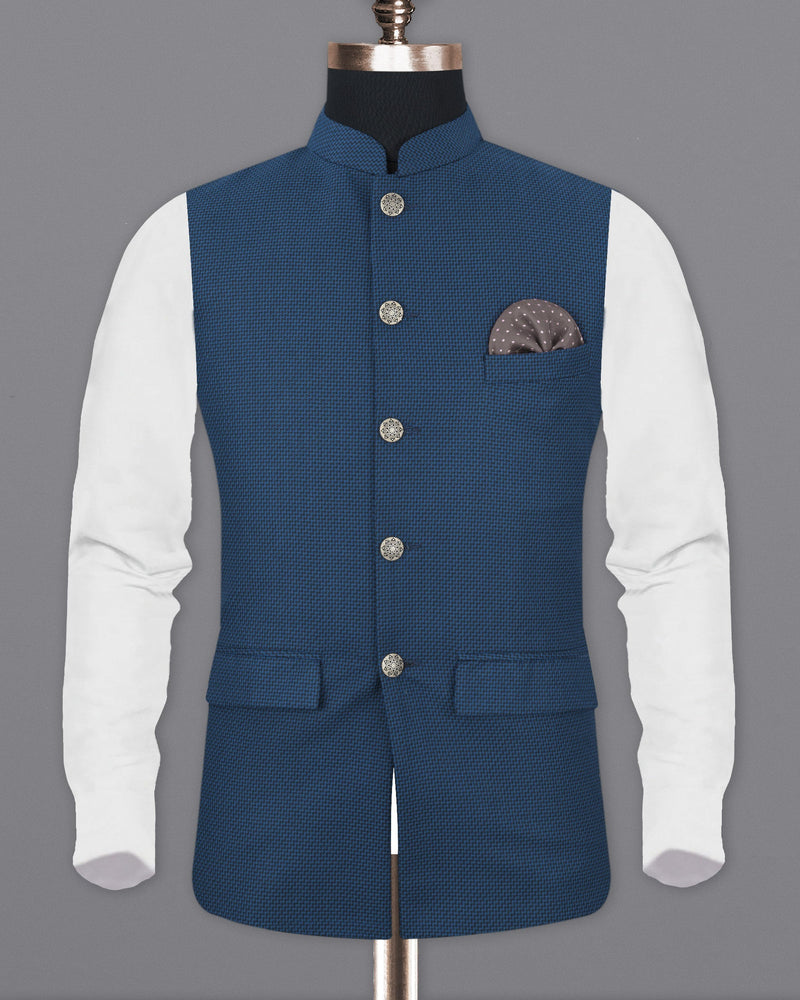 Orient Blue and Black Textured Cross-Buttoned Bandhgala Suit ST1751-CBG2-36, ST1751-CBG2-38, ST1751-CBG2-40, ST1751-CBG2-42, ST1751-CBG2-44, ST1751-CBG2-46, ST1751-CBG2-48, ST1751-CBG2-50, ST1751-CBG2-52, ST1751-CBG2-54, ST1751-CBG2-56, ST1751-CBG2-58, ST1751-CBG2-60