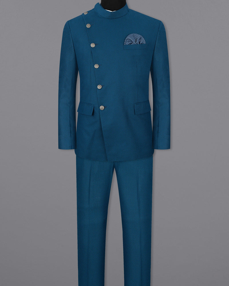 Orient Blue and Black Textured Cross-Buttoned Bandhgala Suit ST1751-CBG2-36, ST1751-CBG2-38, ST1751-CBG2-40, ST1751-CBG2-42, ST1751-CBG2-44, ST1751-CBG2-46, ST1751-CBG2-48, ST1751-CBG2-50, ST1751-CBG2-52, ST1751-CBG2-54, ST1751-CBG2-56, ST1751-CBG2-58, ST1751-CBG2-60