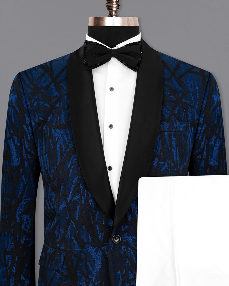 Catalina Blue with Velvet Black abstract Jacquard Textured Tuxedo Suit ST1766-BKL-36, ST1766-BKL-38, ST1766-BKL-40, ST1766-BKL-42, ST1766-BKL-44, ST1766-BKL-46, ST1766-BKL-48, ST1766-BKL-50, ST1766-BKL-52, ST1766-BKL-54, ST1766-BKL-56, ST1766-BKL-58, ST1766-BKL-60