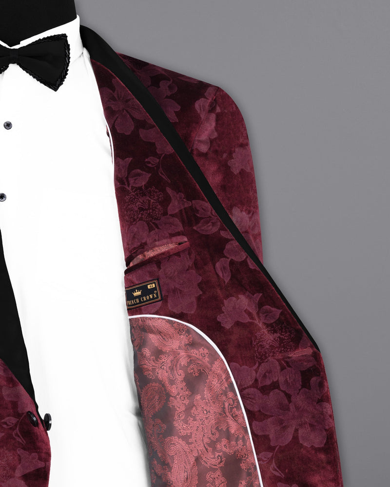 Velvet Dark Sienna Hibiscus flora Textured Designer Tuxedo Suit ST1768-BKL-36, ST1768-BKL-38, ST1768-BKL-40, ST1768-BKL-42, ST1768-BKL-44, ST1768-BKL-46, ST1768-BKL-48, ST1768-BKL-50, ST1768-BKL-52, ST1768-BKL-54, ST1768-BKL-56, ST1768-BKL-58, ST1768-BKL-60