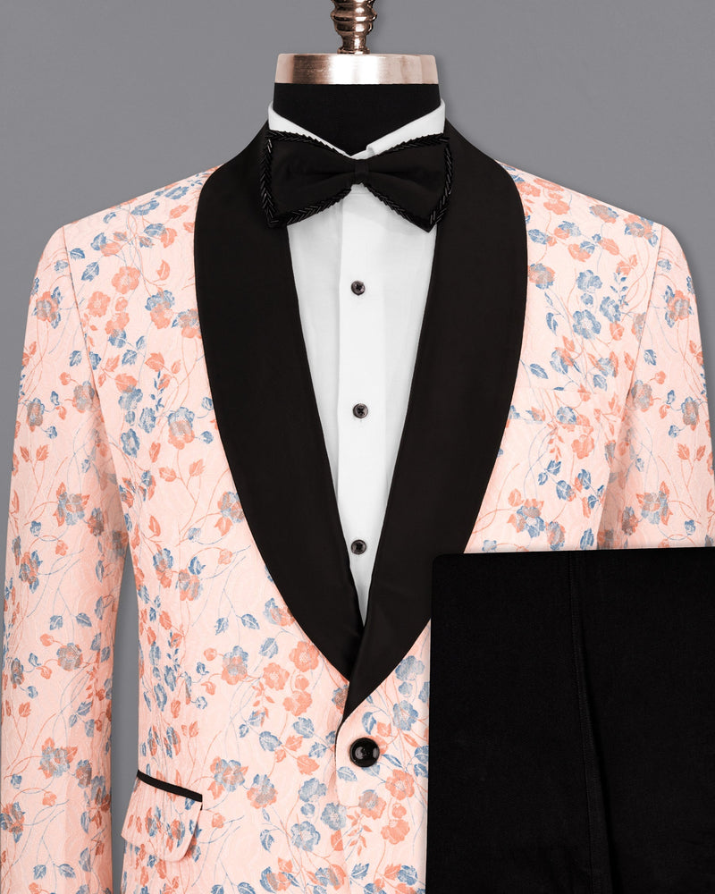 Mandys Pink Floral Textured Designer Tuxedo Suit ST1769-BKL-36, ST1769-BKL-38, ST1769-BKL-40, ST1769-BKL-42, ST1769-BKL-44, ST1769-BKL-46, ST1769-BKL-48, ST1769-BKL-50, ST1769-BKL-52, ST1769-BKL-54, ST1769-BKL-56, ST1769-BKL-58, ST1769-BKL-60