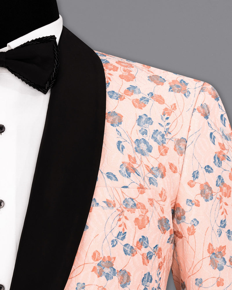 Mandys Pink Floral Textured Designer Tuxedo Suit ST1769-BKL-36, ST1769-BKL-38, ST1769-BKL-40, ST1769-BKL-42, ST1769-BKL-44, ST1769-BKL-46, ST1769-BKL-48, ST1769-BKL-50, ST1769-BKL-52, ST1769-BKL-54, ST1769-BKL-56, ST1769-BKL-58, ST1769-BKL-60