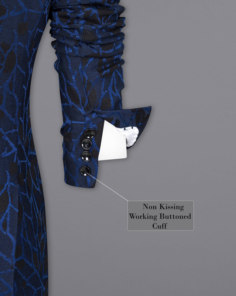 Downriver Blue with Thunder Black Tuxedo Designer Suit