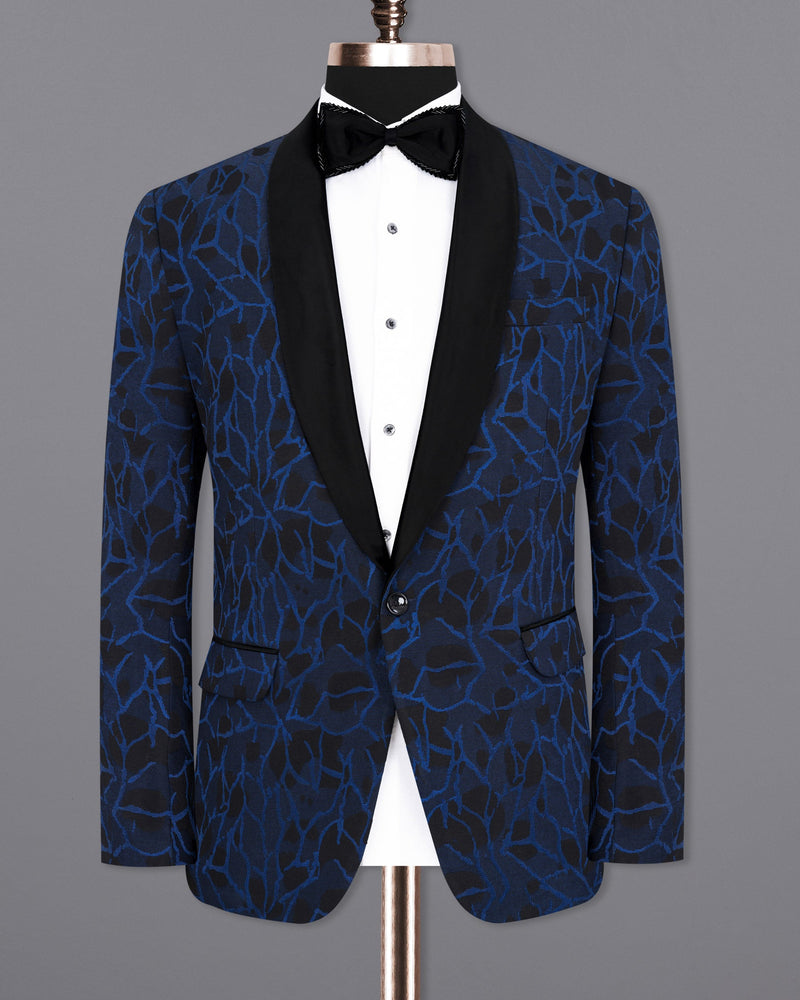 Downriver Blue with Thunder Black Tuxedo Designer Suit