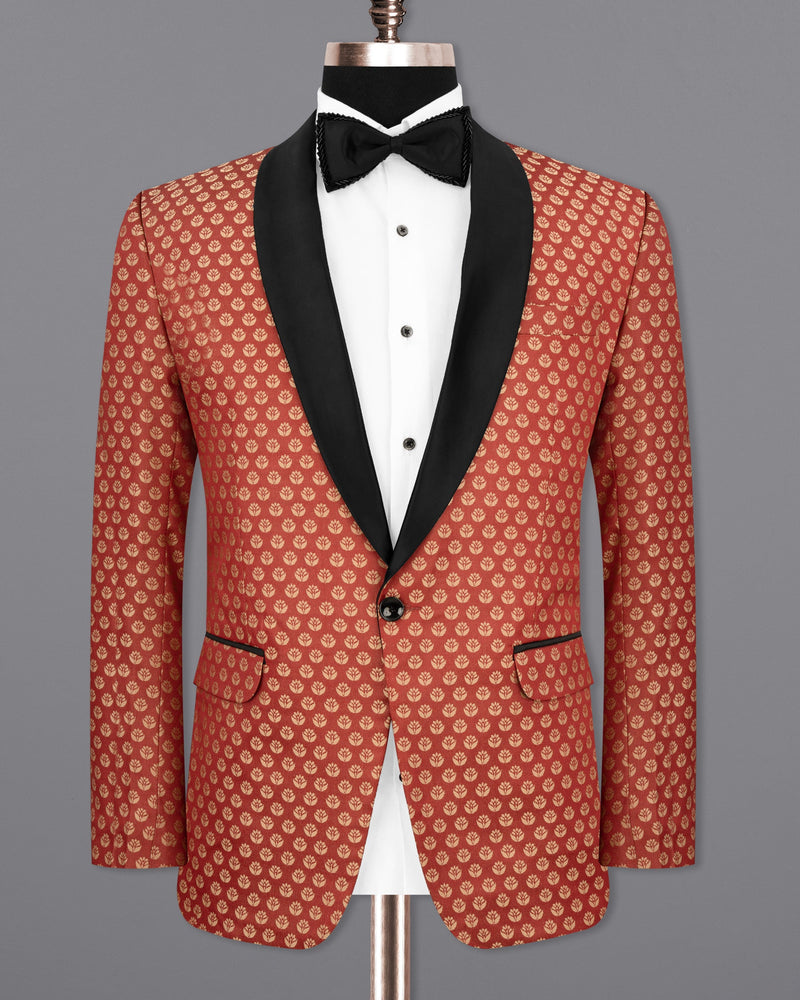 Terracotta with Chardonnay Floral Designer Tuxedo Suit