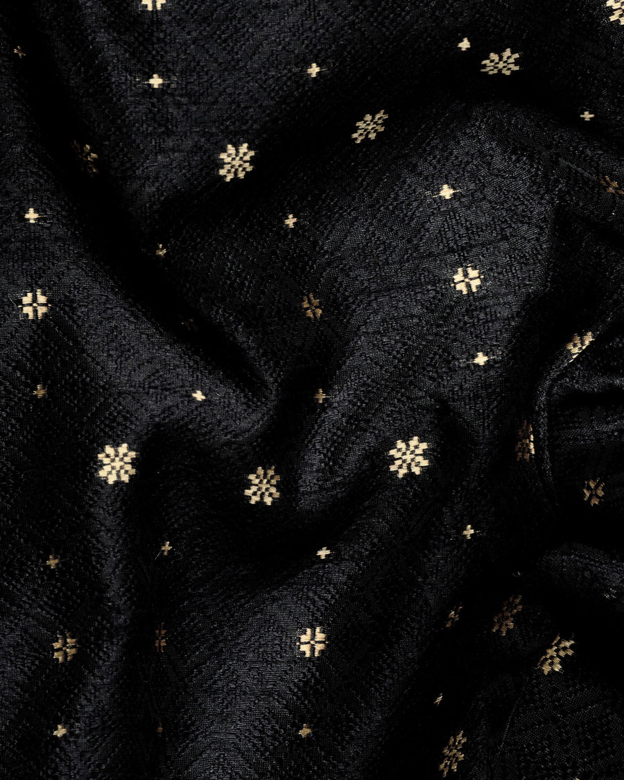 Jade Black and Marzipan Floral Designer Suit