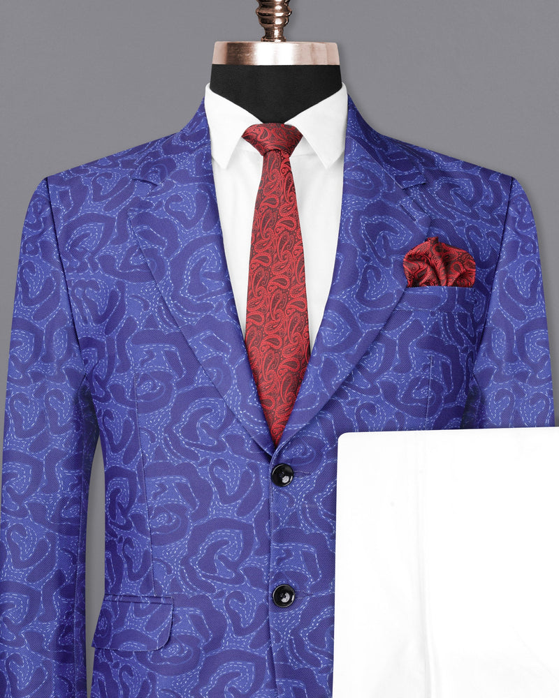 Indigo with Scampi Blue Camouflage Designer Suit