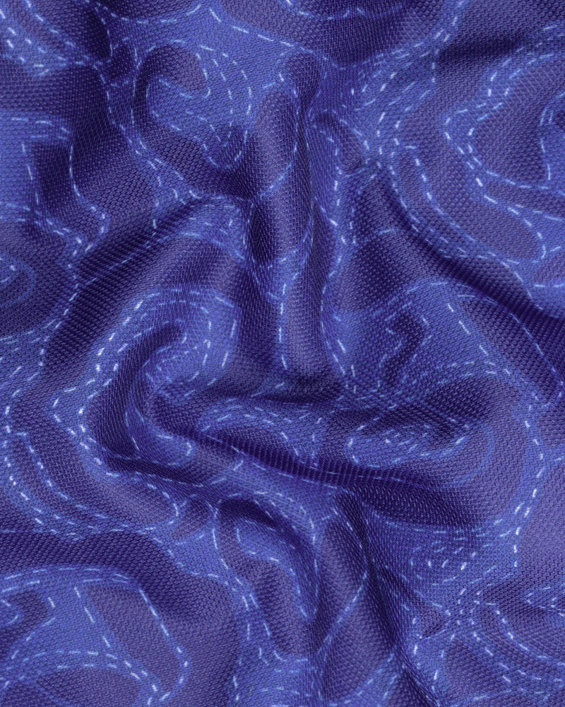 Indigo with Scampi Blue Camouflage Designer Suit