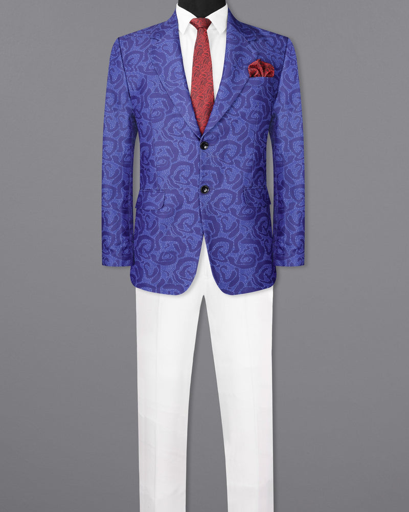 Indigo with Scampi Blue Camouflage Designer Suit