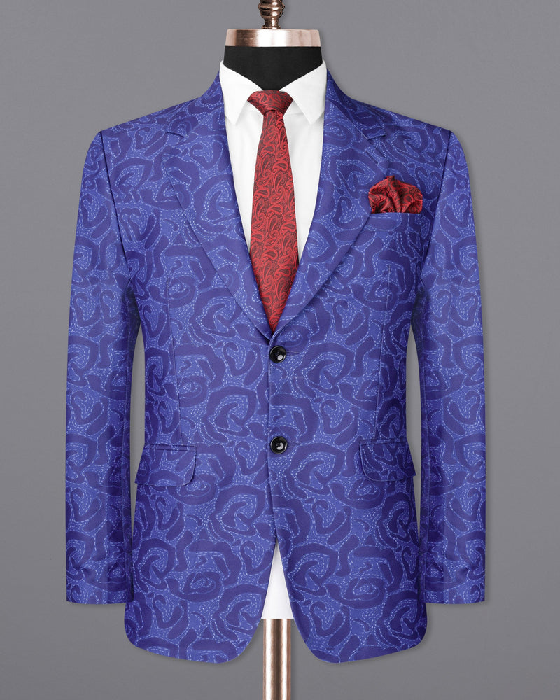 Indigo with Scampi Blue Camouflage Designer Suit