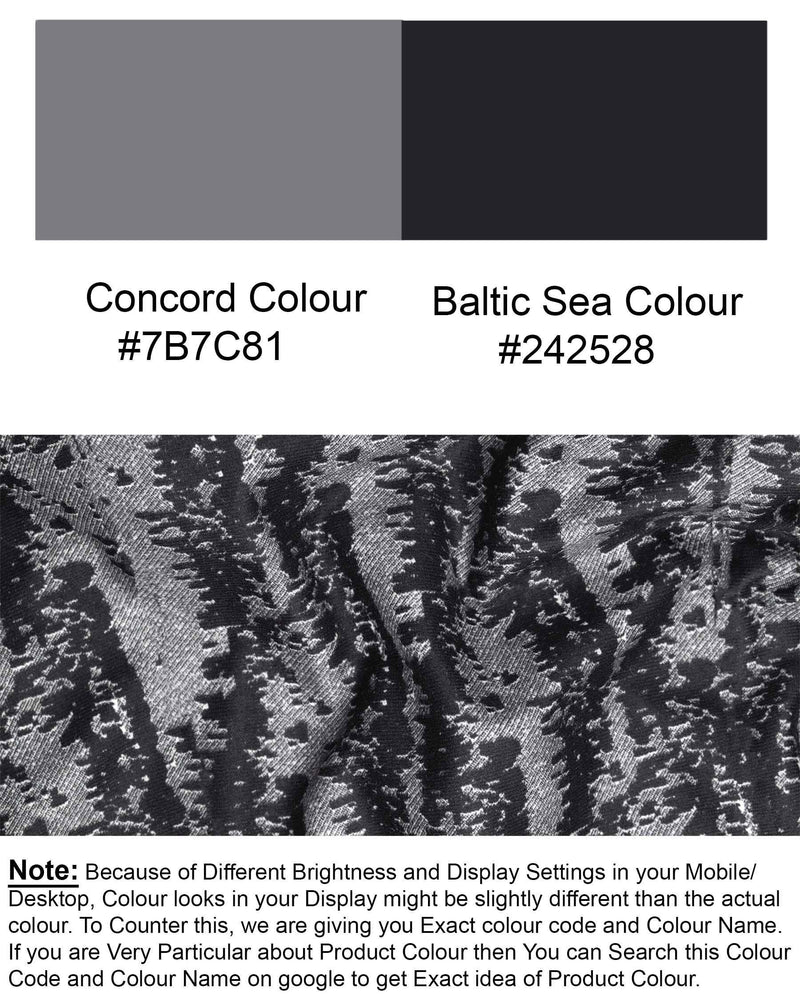 Concord Gray and Baltic Sea Black velvet Designer Suit