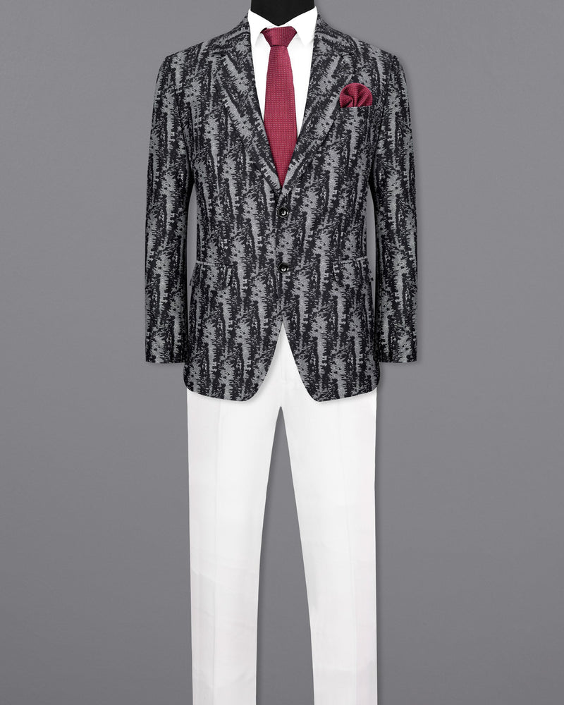 Concord Gray and Baltic Sea Black velvet Designer Suit