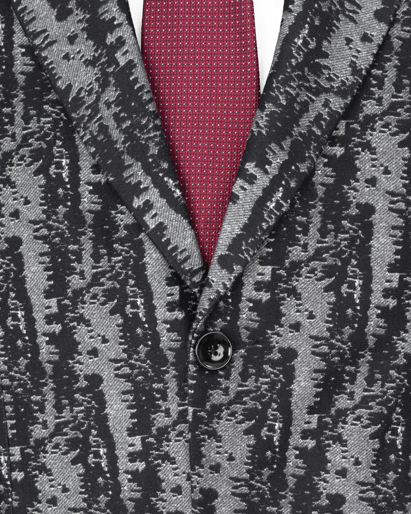 Concord Gray and Baltic Sea Black velvet Designer Suit