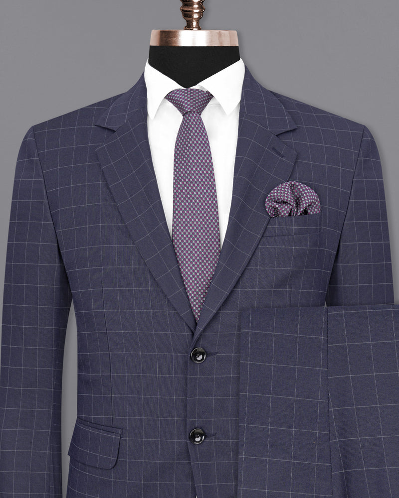 Gun Powder Blue windowpane Single Breasted Suit ST1835-SB-36, ST1835-SB-38, ST1835-SB-40, ST1835-SB-42, ST1835-SB-44, ST1835-SB-46, ST1835-SB-48, ST1835-SB-50, ST1835-SB-52, ST1835-SB-54, ST1835-SB-56, ST1835-SB-58, ST1835-SB-60