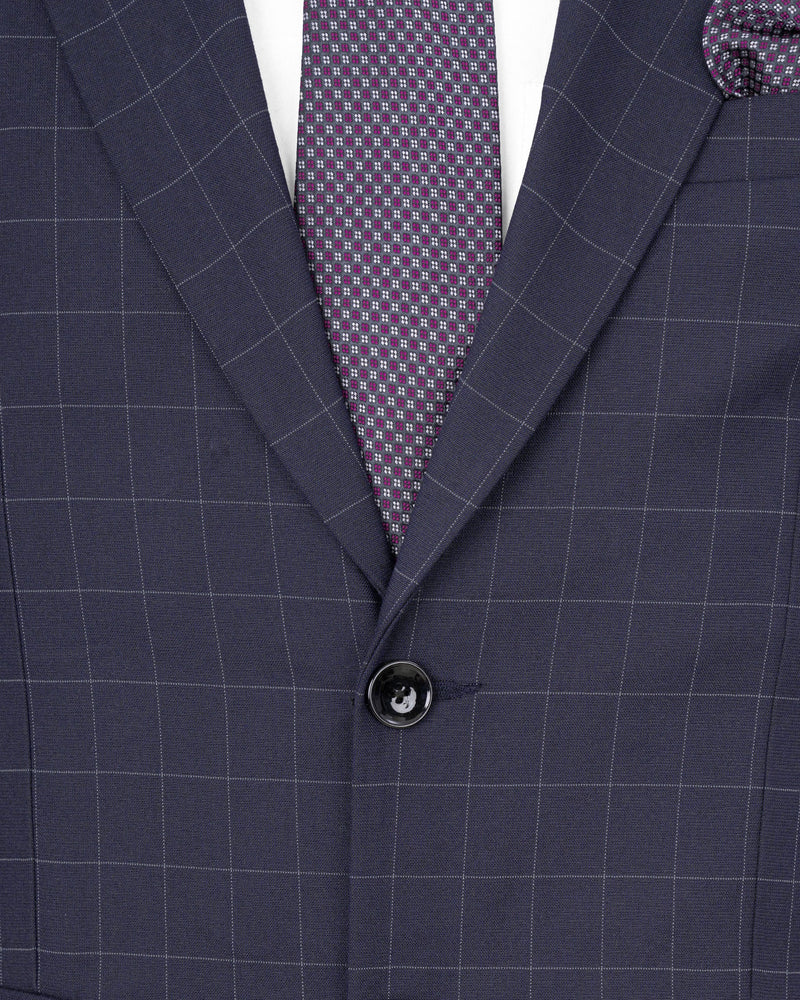 Gun Powder Blue windowpane Single Breasted Suit ST1835-SB-36, ST1835-SB-38, ST1835-SB-40, ST1835-SB-42, ST1835-SB-44, ST1835-SB-46, ST1835-SB-48, ST1835-SB-50, ST1835-SB-52, ST1835-SB-54, ST1835-SB-56, ST1835-SB-58, ST1835-SB-60