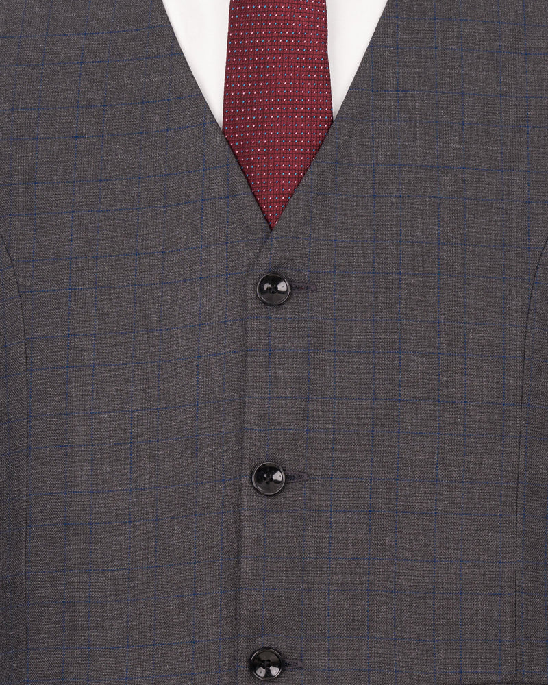 Tundora Gray And Downriver blue Plaid Double Breasted Suit ST1839-DB-36, ST1839-DB-38, ST1839-DB-40, ST1839-DB-42, ST1839-DB-44, ST1839-DB-46, ST1839-DB-48, ST1839-DB-50, ST1839-DB-52, ST1839-DB-54, ST1839-DB-56, ST1839-DB-58, ST1839-DB-60