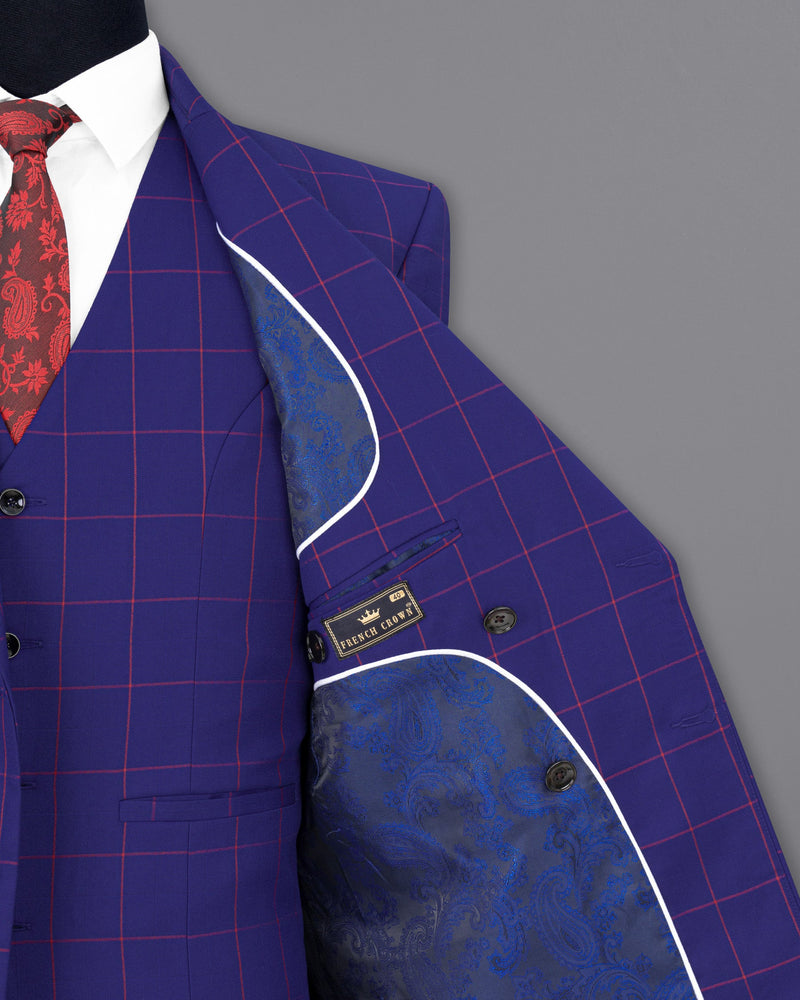 Minsk Blue Windowpane Double Breasted Suit ST1841-DB-36, ST1841-DB-38, ST1841-DB-40, ST1841-DB-42, ST1841-DB-44, ST1841-DB-46, ST1841-DB-48, ST1841-DB-50, ST1841-DB-52, ST1841-DB-54, ST1841-DB-56, ST1841-DB-58, ST1841-DB-60