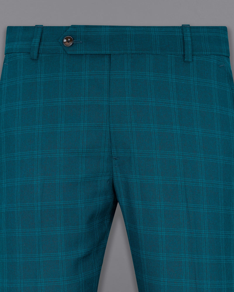 Dark Teal Plaid Double Breasted Strapped Suit ST1845-DB-D8-36, ST1845-DB-D8-38, ST1845-DB-D8-40, ST1845-DB-D8-42, ST1845-DB-D8-44, ST1845-DB-D8-46, ST1845-DB-D8-48, ST1845-DB-D8-50, ST1845-DB-D8-52, ST1845-DB-D8-54, ST1845-DB-D8-56, ST1845-DB-D8-58, ST1845-DB-D8-60