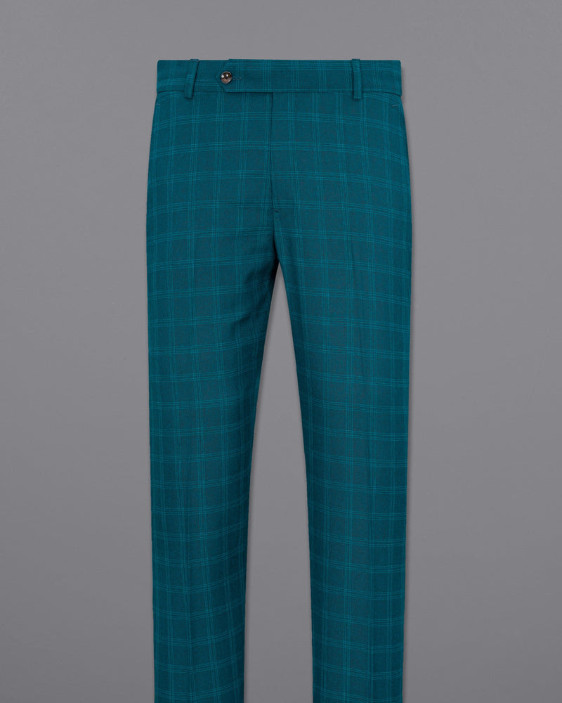 Dark Teal Plaid Double Breasted Strapped Suit ST1845-DB-D8-36, ST1845-DB-D8-38, ST1845-DB-D8-40, ST1845-DB-D8-42, ST1845-DB-D8-44, ST1845-DB-D8-46, ST1845-DB-D8-48, ST1845-DB-D8-50, ST1845-DB-D8-52, ST1845-DB-D8-54, ST1845-DB-D8-56, ST1845-DB-D8-58, ST1845-DB-D8-60