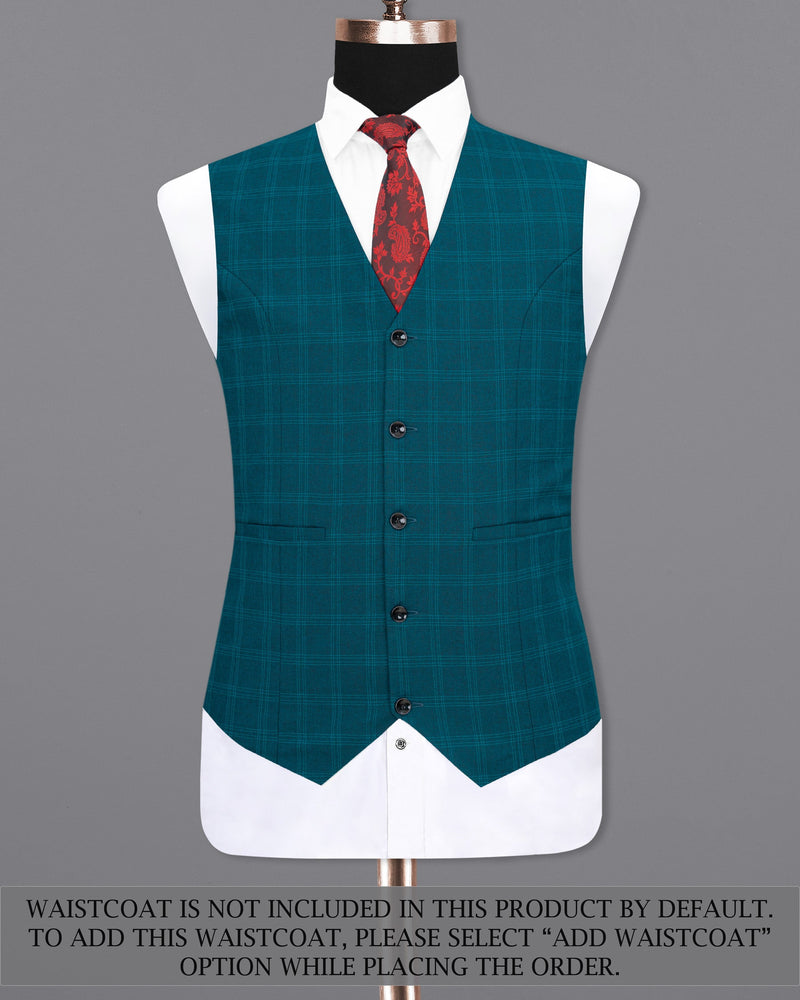 Dark Teal Plaid Double Breasted Strapped Suit ST1845-DB-D8-36, ST1845-DB-D8-38, ST1845-DB-D8-40, ST1845-DB-D8-42, ST1845-DB-D8-44, ST1845-DB-D8-46, ST1845-DB-D8-48, ST1845-DB-D8-50, ST1845-DB-D8-52, ST1845-DB-D8-54, ST1845-DB-D8-56, ST1845-DB-D8-58, ST1845-DB-D8-60