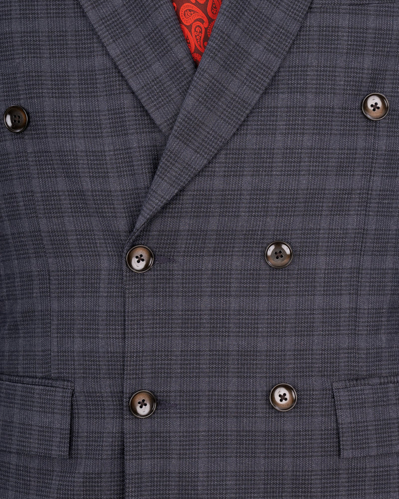 Gravel Gray Plaid Double Breasted Suit ST1851-DB-36, ST1851-DB-38, ST1851-DB-40, ST1851-DB-42, ST1851-DB-44, ST1851-DB-46, ST1851-DB-48, ST1851-DB-50, ST1851-DB-52, ST1851-DB-54, ST1851-DB-56, ST1851-DB-58, ST1851-DB-60