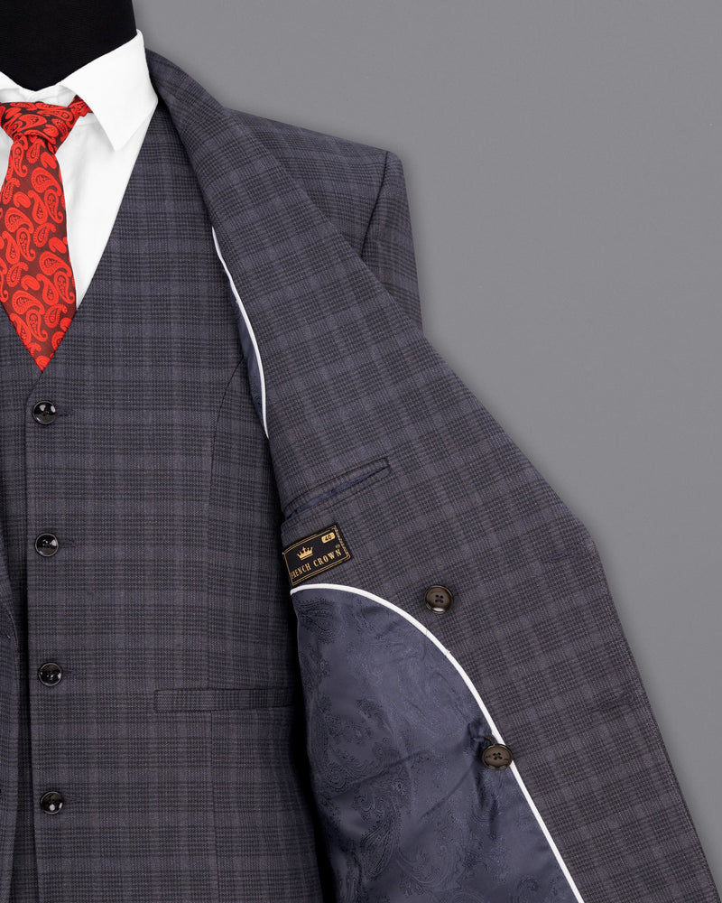 Gravel Gray Plaid Double Breasted Suit ST1851-DB-36, ST1851-DB-38, ST1851-DB-40, ST1851-DB-42, ST1851-DB-44, ST1851-DB-46, ST1851-DB-48, ST1851-DB-50, ST1851-DB-52, ST1851-DB-54, ST1851-DB-56, ST1851-DB-58, ST1851-DB-60