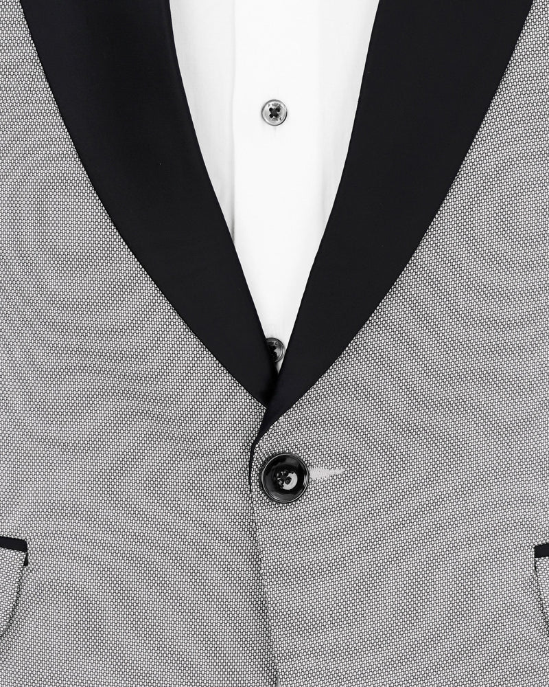 Ghost Grey Tuxedo Blazer BL1879-BKL-36,BL1879-BKL-38,BL1879-BKL-40,BL1879-BKL-42,BL1879-BKL-44,BL1879-BKL-46,BL1879-BKL-48,BL1879-BKL-50,BL1879-BKL-52,BL1879-BKL-54,BL1879-BKL-56,BL1879-BKL-58,BL1879-BKL-60