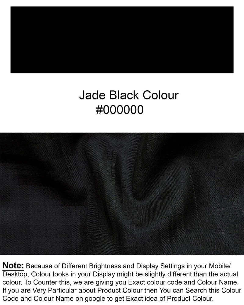 Jade Black Subtle Plaid Bandhgala Suit