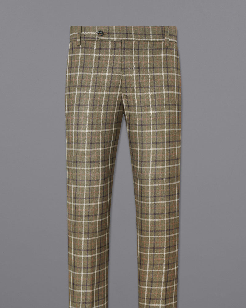 Sandstone Brown Plaid Double Breasted Suit