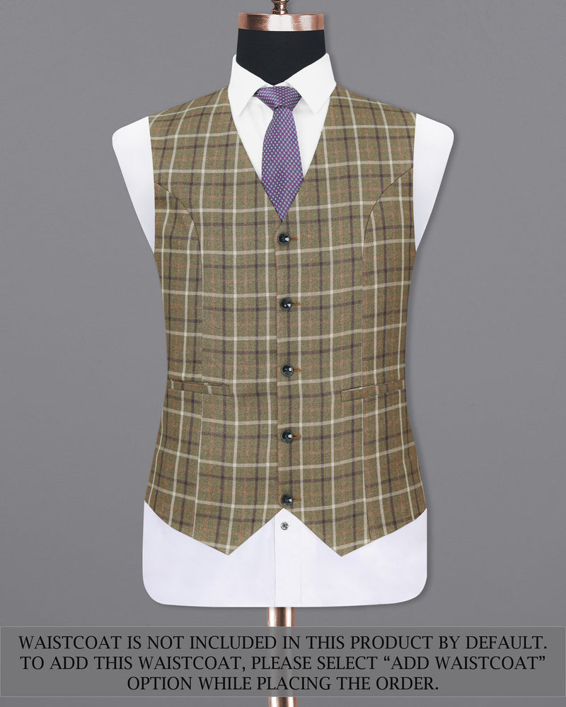 Sandstone Brown Plaid Double Breasted Suit