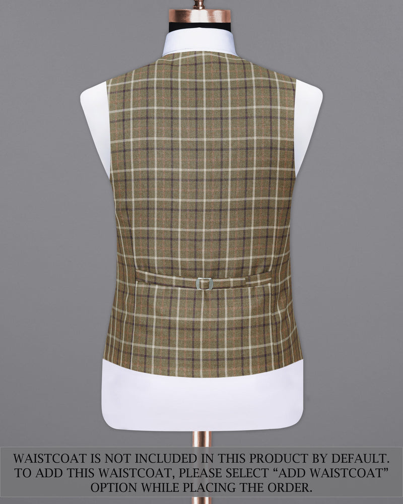 Sandstone Brown Plaid Double Breasted Suit