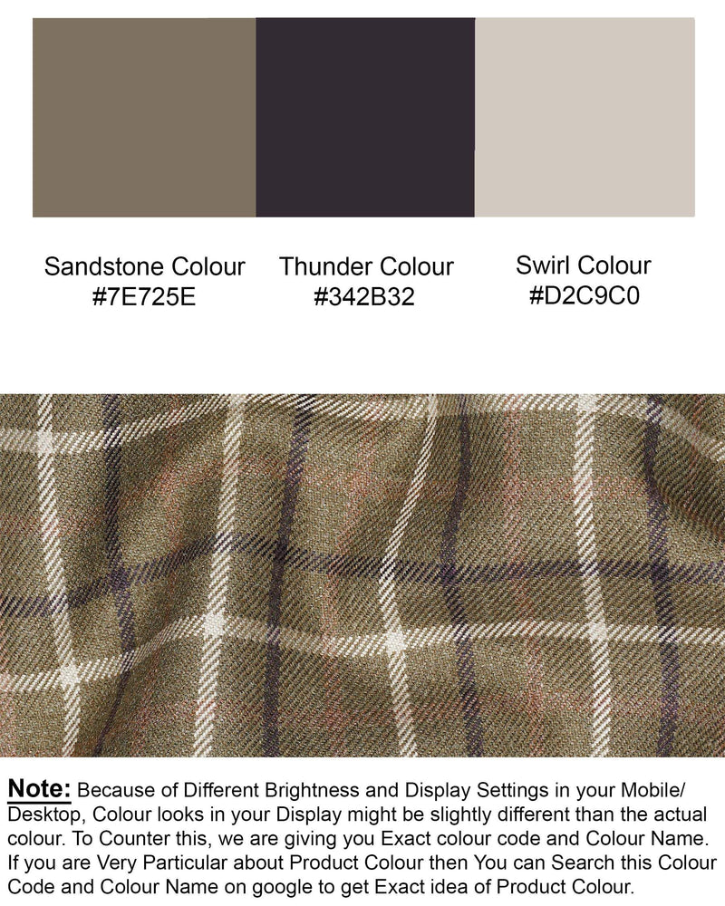 Sandstone Brown Plaid Double Breasted Suit