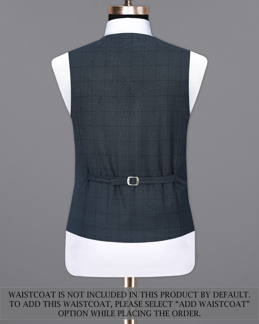lridium with mirage plaid Windowpane Double Breasted Suit