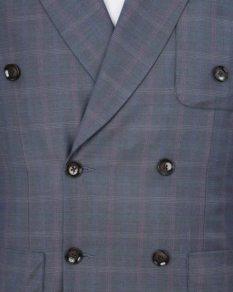 Storm Dust Plaid Double Breasted Sports Suit