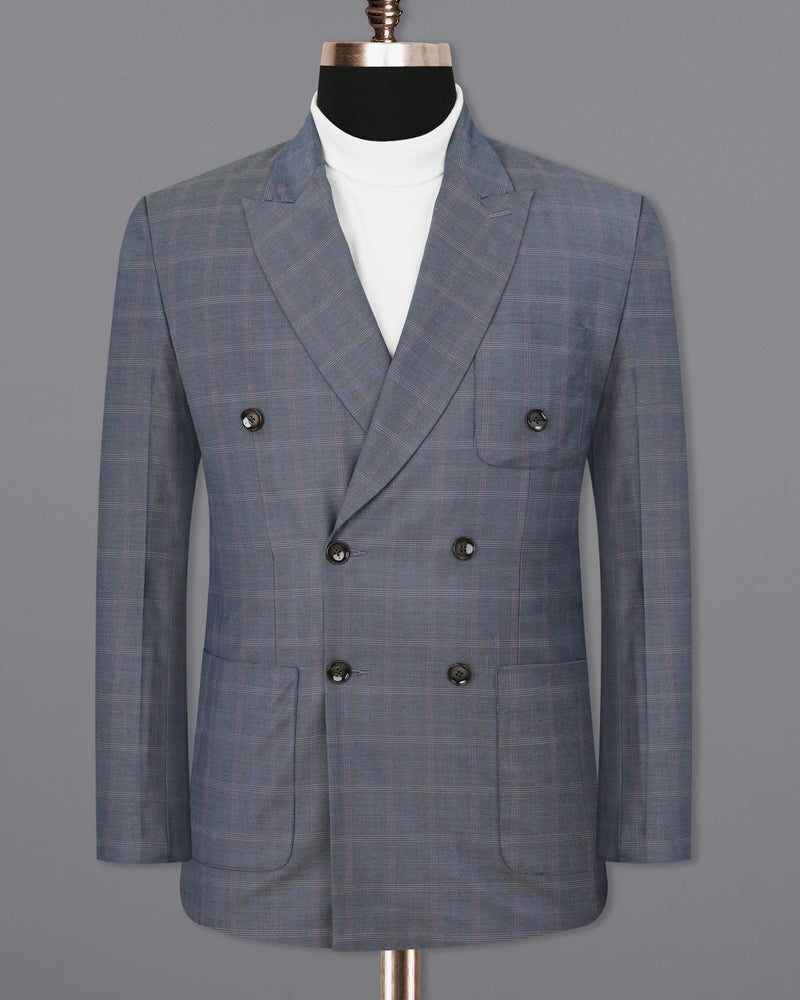 Storm Dust Plaid Double Breasted Sports Suit