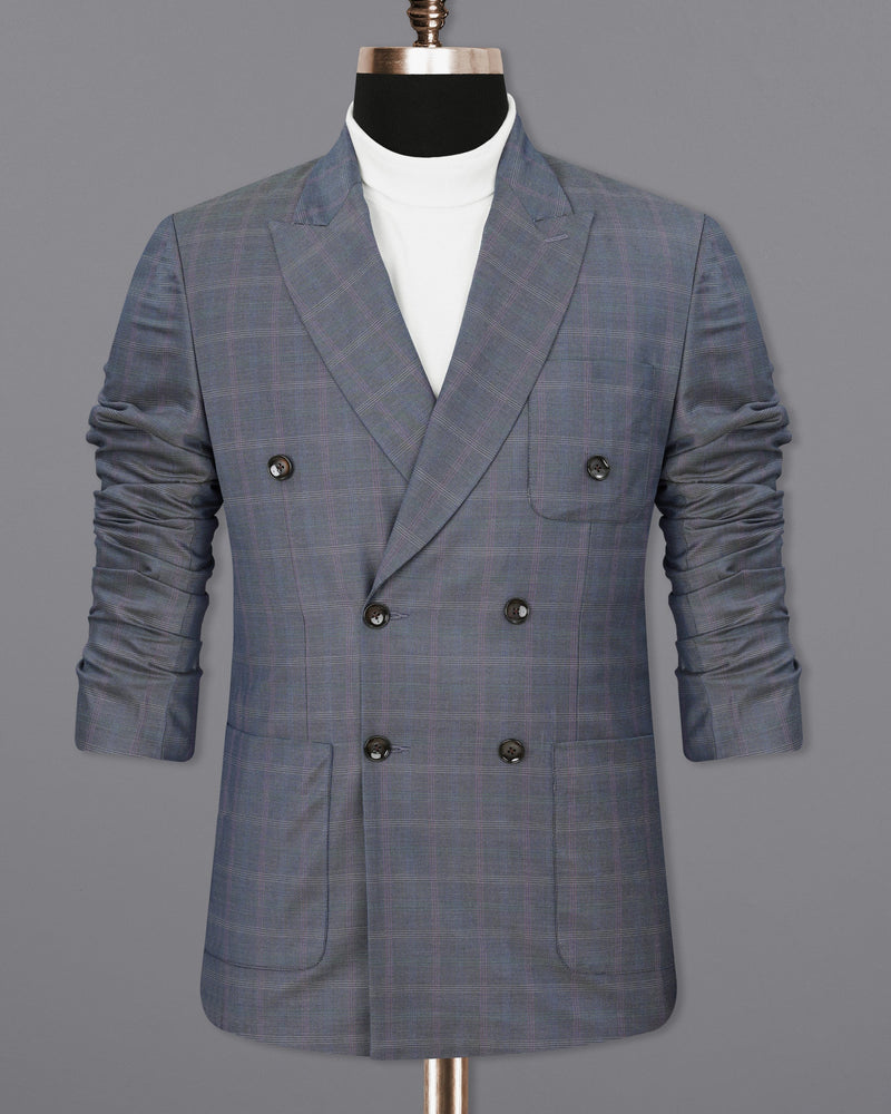 Storm Dust Plaid Double Breasted Sports Suit