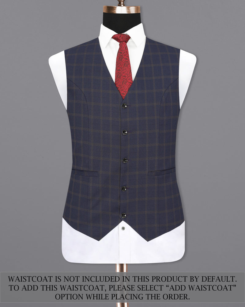 Gunmetal Blue windowpane Double Breasted Suit