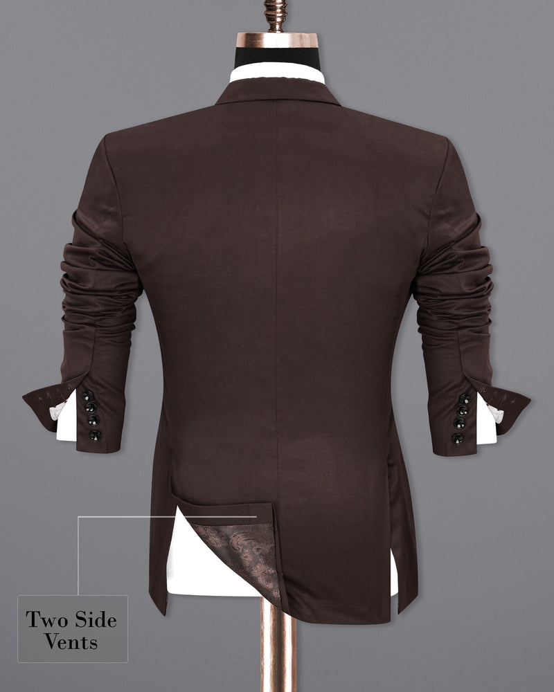 Bistre Brown Single Breasted Suit