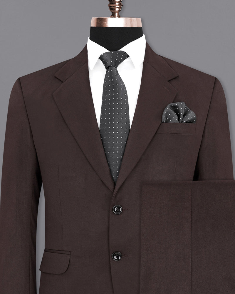 Bistre Brown Single Breasted Suit