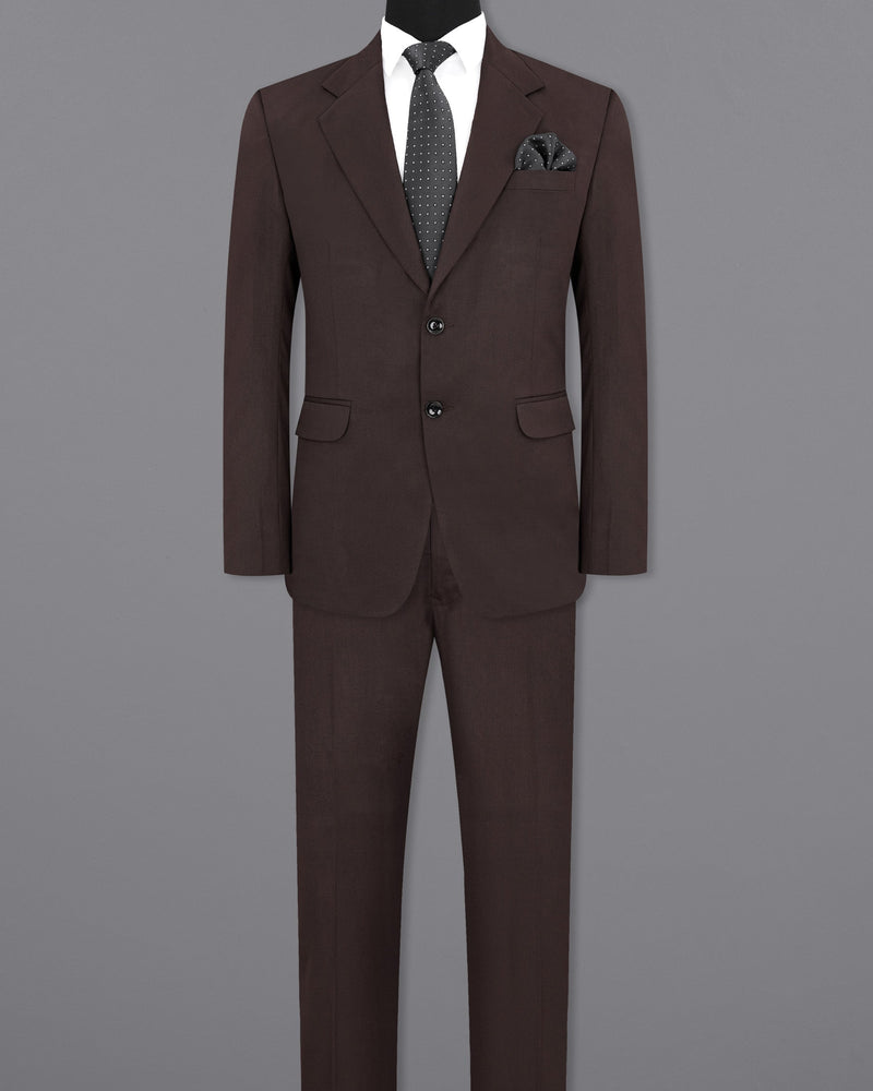 Bistre Brown Single Breasted Suit