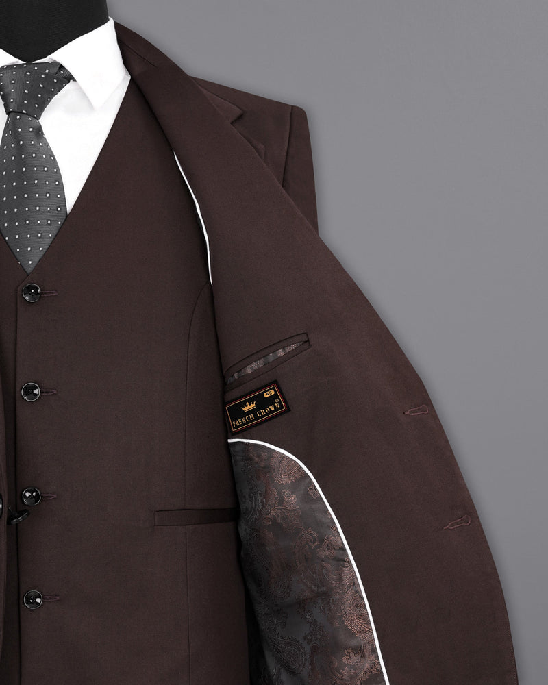 Bistre Brown Single Breasted Suit