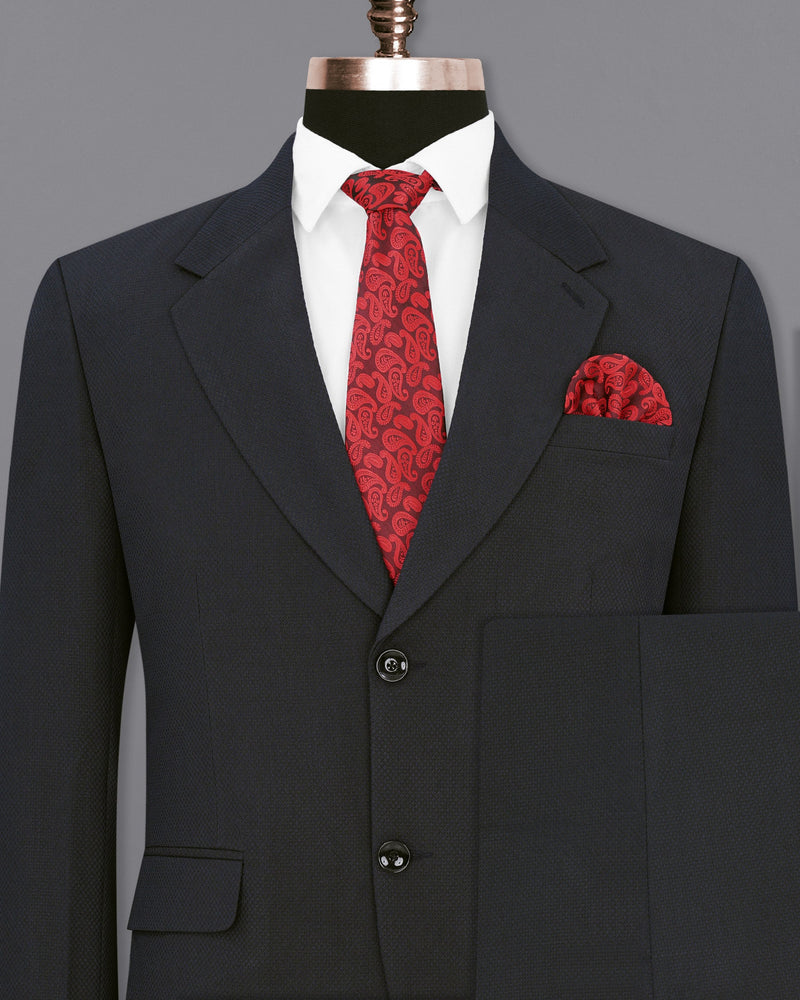 Mirage Blue Diamond Textured Single Breasted Suit