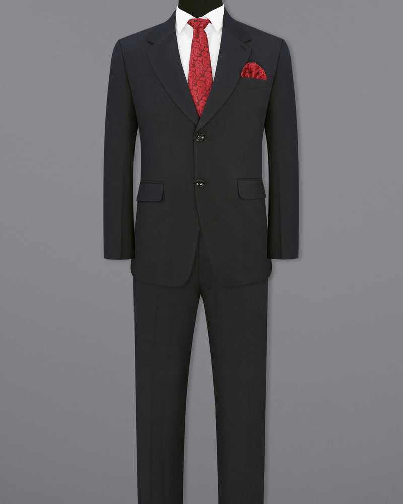 Mirage Blue Diamond Textured Single Breasted Suit