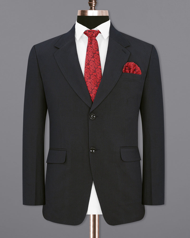 Mirage Blue Diamond Textured Single Breasted Suit