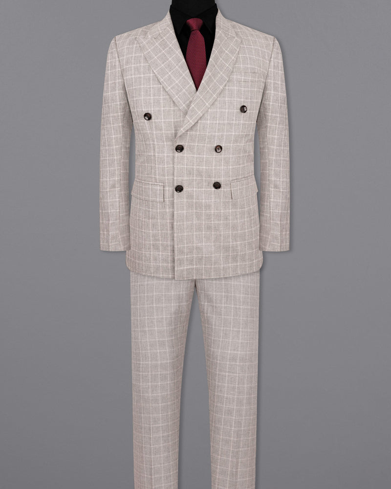 Timberwolf light Brown Plaid Double Breasted Suit