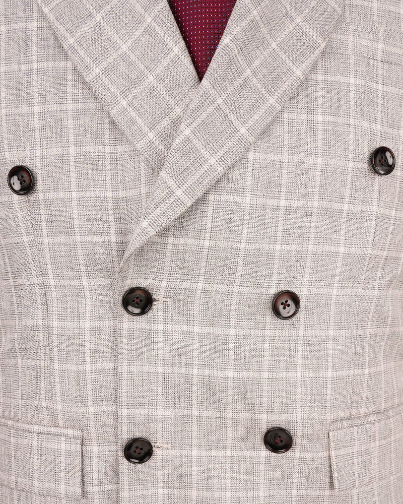 Timberwolf light Brown Plaid Double Breasted Suit