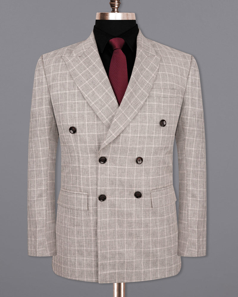 Timberwolf light Brown Plaid Double Breasted Suit